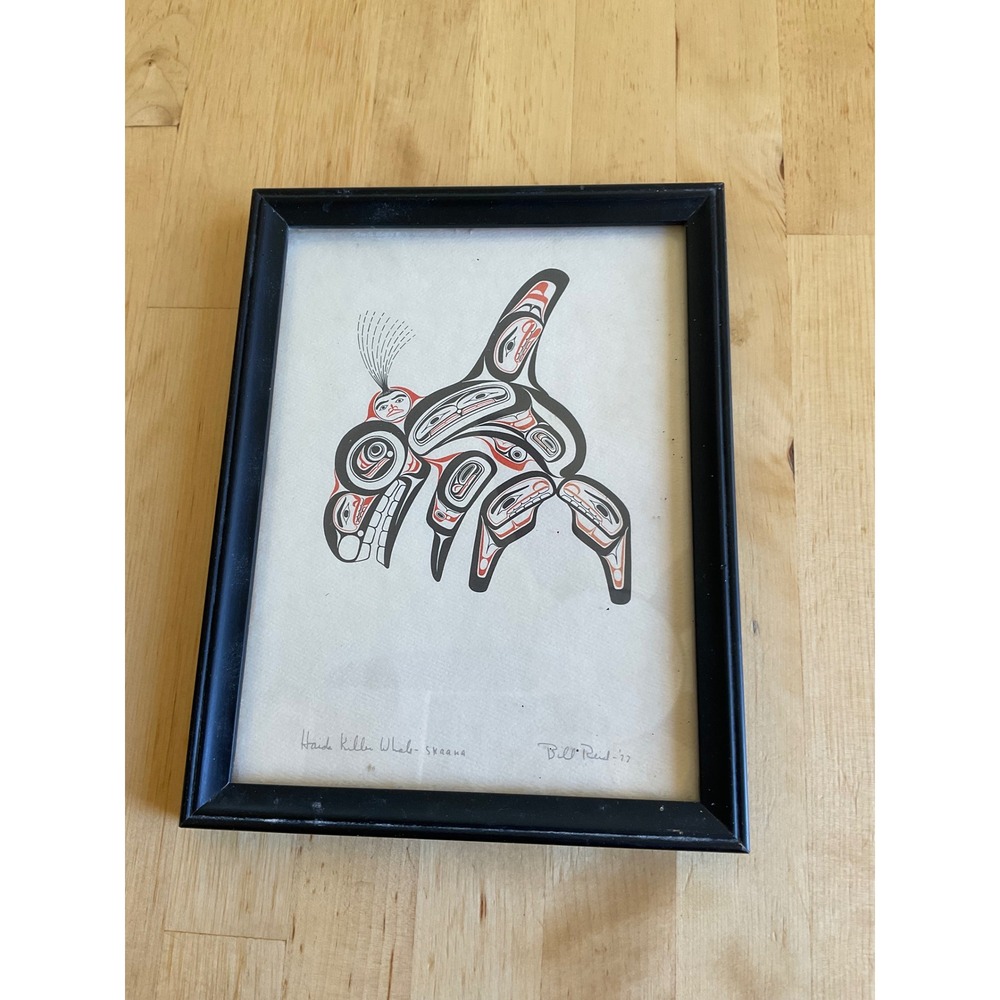 Bill Reid 1977 Haida Killer Whale Skaana Indigenous Art Print Framed 6x8